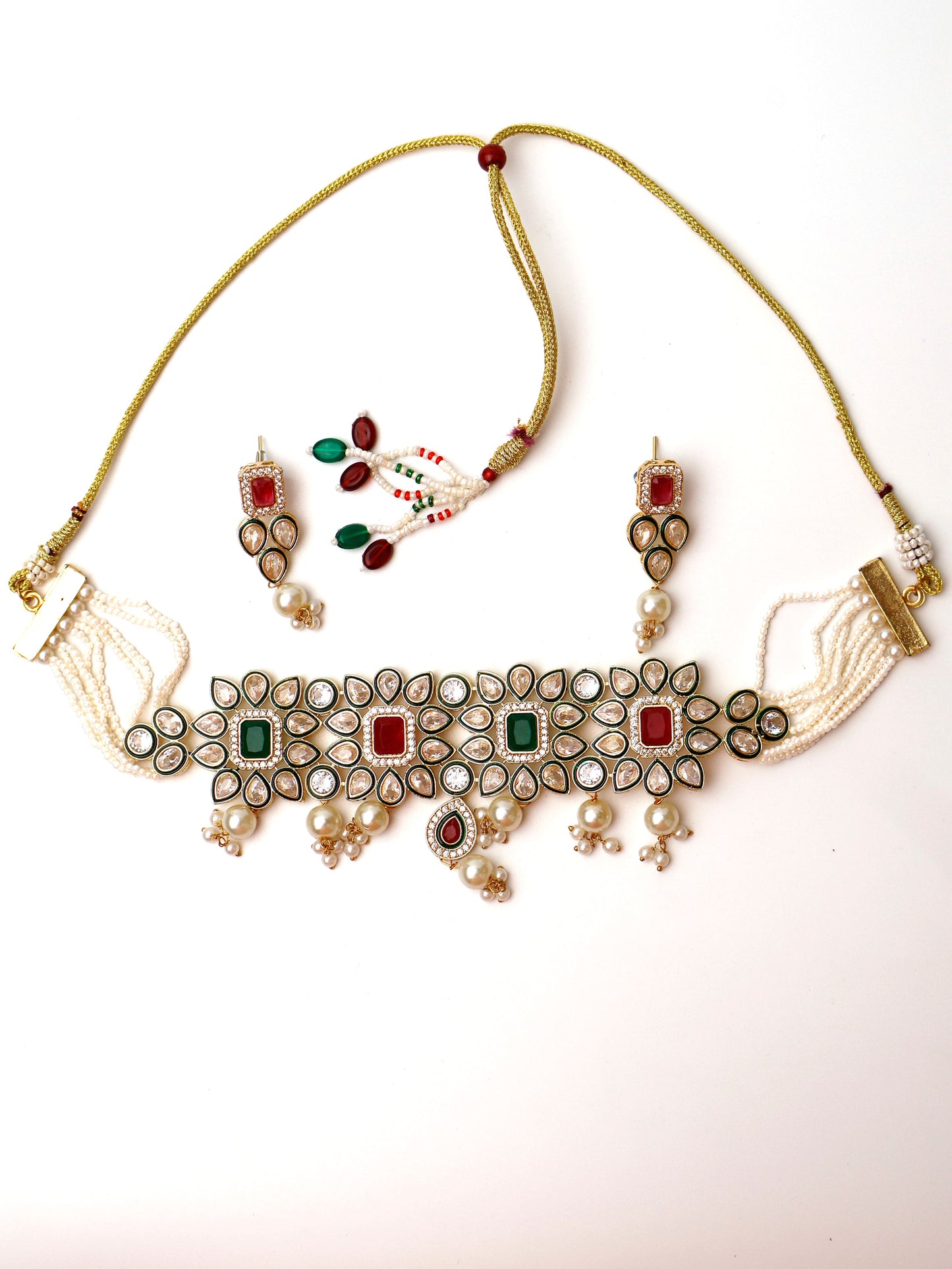 Red and Green Necklace Set-4