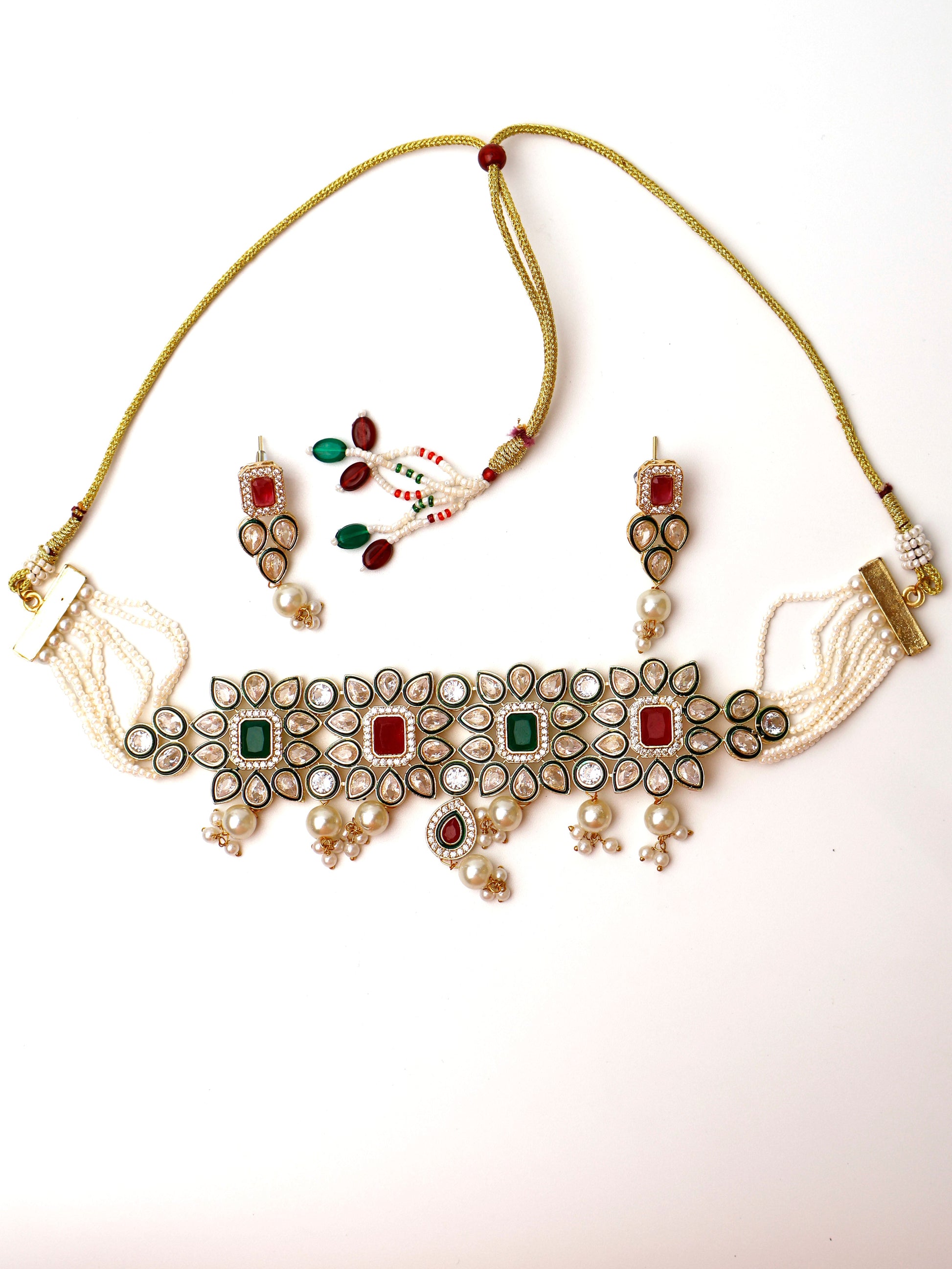 Red and Green Necklace Set-4